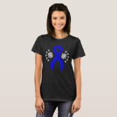 Chalkboard Blue Awareness Ribbon T-shirt (Voorkant volledig)
