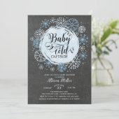 Chalkboard Blue Baby Het is koud buiten Uitnodigin Kaart (Staand voorkant)