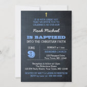 Chalkboard Blue Baptism Invitation Kaart (Voorkant)