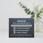 Chalkboard Blue Bar Mitzvah Big RSVP met opties Kaartje (Staand voorkant)