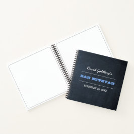 Chalkboard Blue Bar Mitzvah Gastenboek Notitieboek