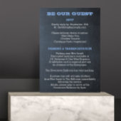 Chalkboard Blue Bar Mitzvah Gasteninformatie Aankondiging