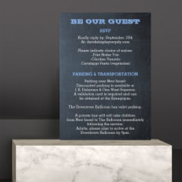 Chalkboard Blue Bar Mitzvah Gasteninformatie Aankondiging