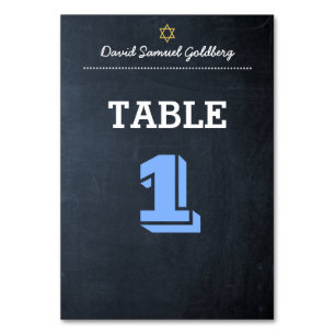 Chalkboard Blue Bar Mitzvah-tabelkaart Kaart