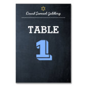 Chalkboard Blue Bar Mitzvah-tabelkaart Kaart (Achterkant)