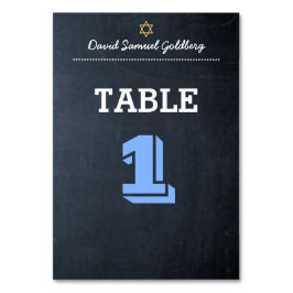 Chalkboard Blue Bar Mitzvah-tabelkaart Kaart