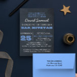 Chalkboard Blue Bar Mitzvah Uitnodiging<br><div class="desc">Deze casual chique uitnodigingen zijn perfect voor elke Bar Mitzvah viering. Elke regel tekst is volledig aanpasbaar om precies te zeggen wat je wilt!</div>