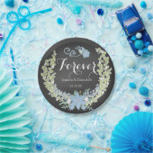 Chalkboard Blue Bells Forever Trouwpapier Borden Papieren Bordje (Feest)