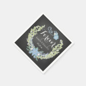 Chalkboard Blue Bells Forever Wedding Paper Napkin Servet (Hoek)