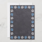 Chalkboard Blue Boy Paw Print Virtual Baby shower Kaart (Achterkant)