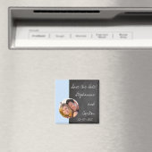 Chalkboard Blue bruiloft aankondiging magneet (Insitu (Vaatwasser))