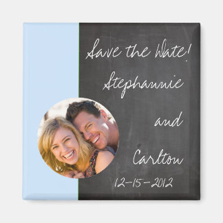 Chalkboard Blue bruiloft aankondiging magneet