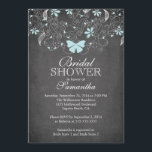 Chalkboard Blue Butterfly Floral Vrijgezellenfeest Kaart<br><div class="desc">Begin je trendy, stijlvolle bruiloft vrijgezellenfeest meteen af met onze verbluffende hedendaagse kalkplank lichte bleke blauwe vlinder met delicate geschetste bladeren en blauwe bloemen op een populaire chalkboardachtergrond met een krijtbord achteraan. Onze trendy, mooie en moderne bruiddoucheuitnodiging is perfect voor een vrijgezellenfeest in de lente, een vrijgezellenfeest in de zomer,...</div>