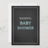 Chalkboard Blue Custom Baby Shower-uitnodigingen Kaart (Voorkant)