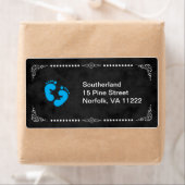Chalkboard Blue Feet Baby shower Address Label (Insitu)