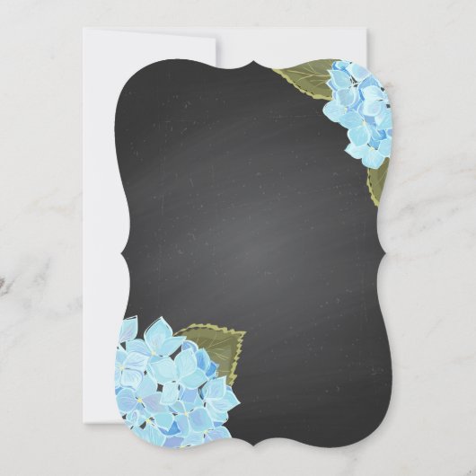 Chalkboard Blue Hydrangeas Baby shower Kaart (Achterkant)