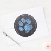 Chalkboard Blue Paw Print Address Label (Envelop)