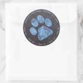 Chalkboard Blue Paw Print Baby shower Hartelijk da Ronde Sticker (Tas)