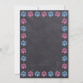 Chalkboard Blue Pink Paw Prins Gender onthullen Kaart (Achterkant)