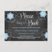 Chalkboard Blue Snowflake Baby shower Breng een bo Informatiekaartje (Voorkant)