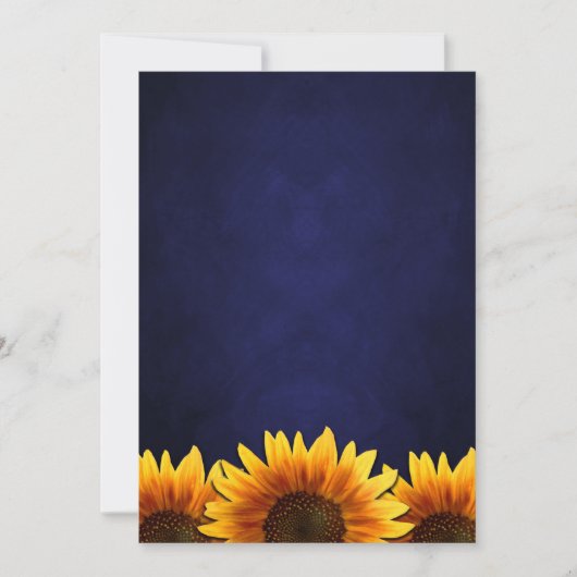 Chalkboard Blue Sunflower Wedding Invitting Kaart (Voorkant)