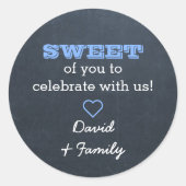 Chalkboard Blue Sweet Treat Bag Sticker (Voorkant)