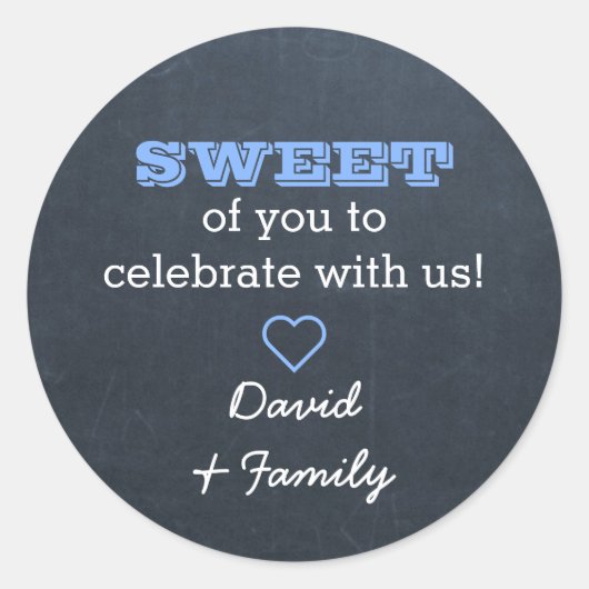 Chalkboard Blue Sweet Treat Bag Sticker (Voorkant)