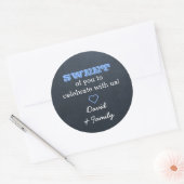 Chalkboard Blue Sweet Treat Bag Sticker (Envelop)