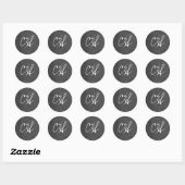 Chalkboard Blue Wedding Envelope Seal Ronde Sticker (Vel)