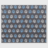 Chalkboard Blue White Paw Prins Cadeaupapier (Vlak)