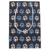 Chalkboard Blue White Paw Prins Medium Cadeauzakje (Voorkant)