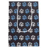 Chalkboard Blue White Paw Prins Medium Cadeauzakje (Achterkant)