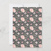 Chalkboard Blush Pink Floral Baptisme Kaart (Achterkant)