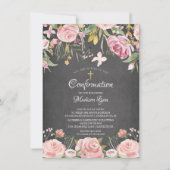 Chalkboard Blush Pink Floral bevestiging Kaart (Voorkant)