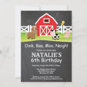 Chalkboard Boerderij Birthday Invitation Barnyard  Kaart (Voorkant)
