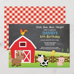 Chalkboard Boerderij Birthday Invitation Barnyard  Kaart