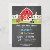 Chalkboard Boerderij Birthday Invitation Barnyard  Kaart (Voorkant)