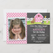 Chalkboard Boerderij Birthday Invitation Barnyard  Kaart (Voorkant)