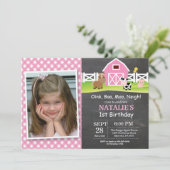 Chalkboard Boerderij Birthday Invitation Barnyard  Kaart (Staand voorkant)