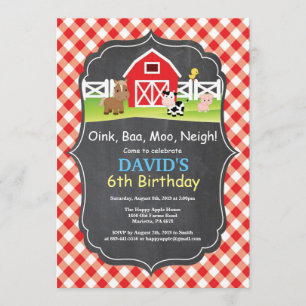 Chalkboard Boerderij Birthday Invitation Barnyard Kaart