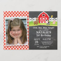 Chalkboard Boerderij Birthday Invitation Barnyard 
