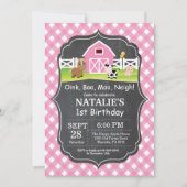 Chalkboard Boerderij Birthday Invitation Barnyard  Kaart (Voorkant)