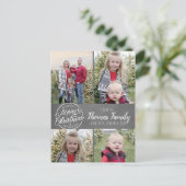 Chalkboard boerderij rustieke kerstfotokaart feestdagenkaart (Staand voorkant)