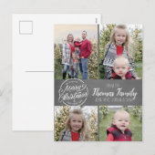 Chalkboard boerderij rustieke kerstfotokaart feestdagenkaart (Voorkant / Achterkant)