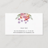 Chalkboard Boho elegante trendy waterverf bloemen Visitekaartje (Achterkant)