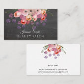 Chalkboard Boho elegante trendy waterverf bloemen Visitekaartje (Voorkant / Achterkant)