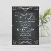 Chalkboard  Bold Typografie Bruiloft Kaart (Staand voorkant)