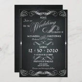 Chalkboard  Bold Typografie Bruiloft Kaart (Voorkant / Achterkant)