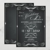 Chalkboard Bold Typografie Bruiloft Lijst Kaart (Voorkant / Achterkant)