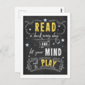 Chalkboard Book Lovers Lees een boek Briefkaart (Voorkant / Achterkant)